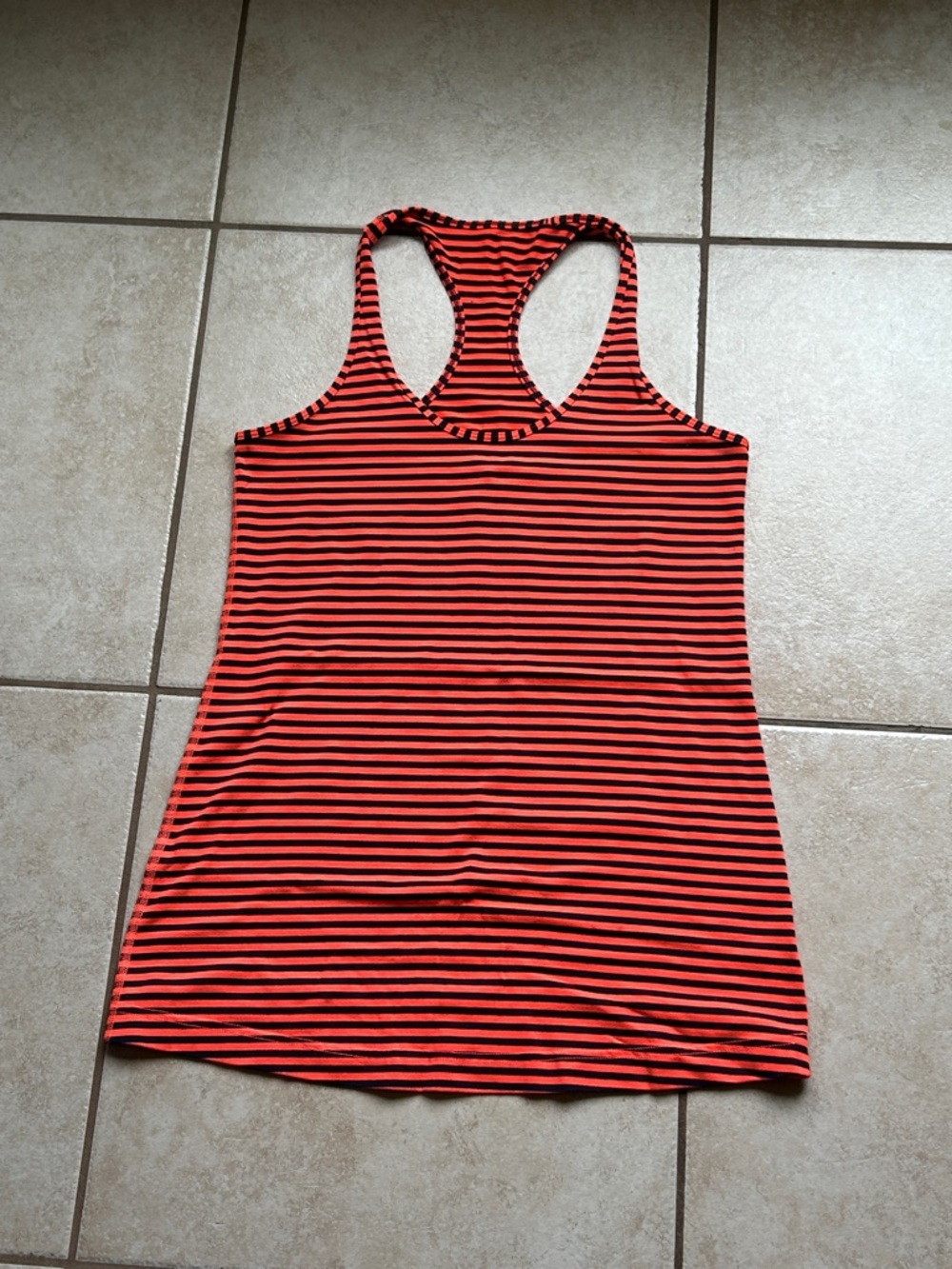 lululemon athletica Striped Racerback Tank - Red & Black